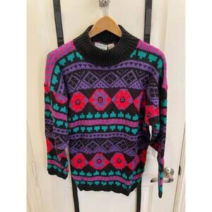 Vintage Croquet Club Colorblock Knit Sweater-Made in USA(M)